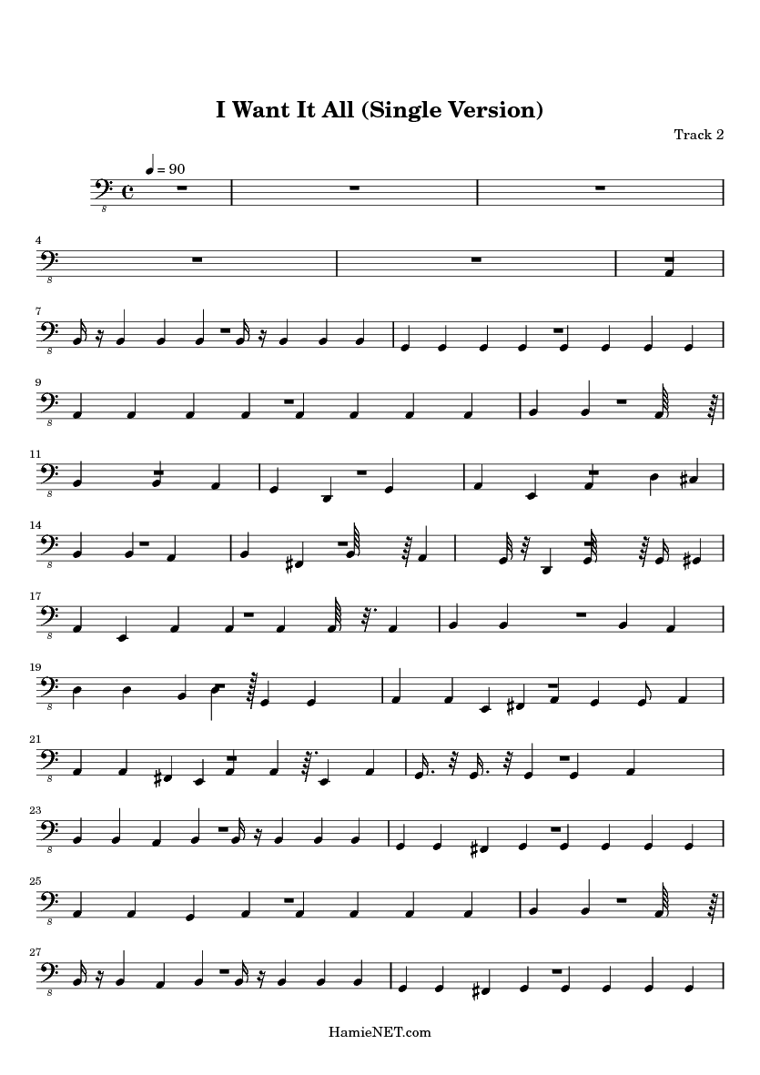 I want it all single version sheet music i want it all single
