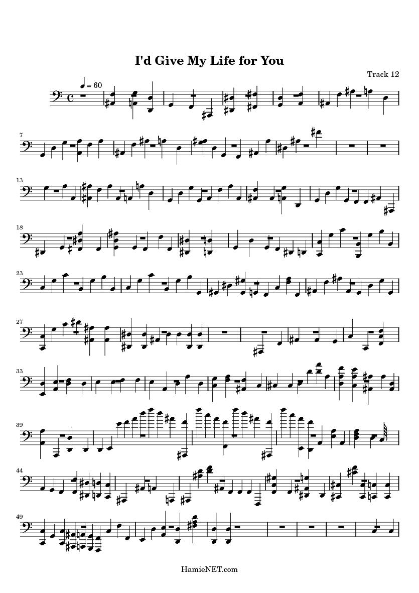 I'd Give My Life for You Sheet Music I'd Give My Life for You Score