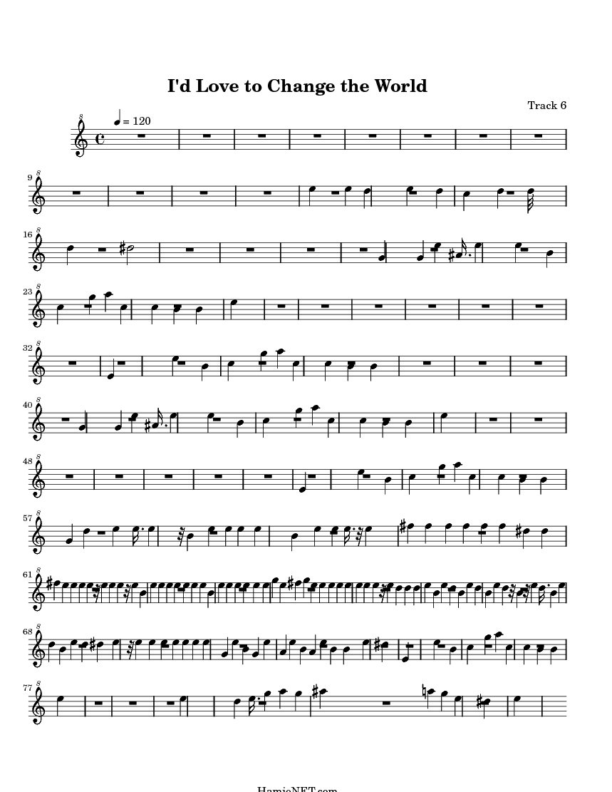 I'd Love to Change the World Sheet Music I'd Love to Change the World