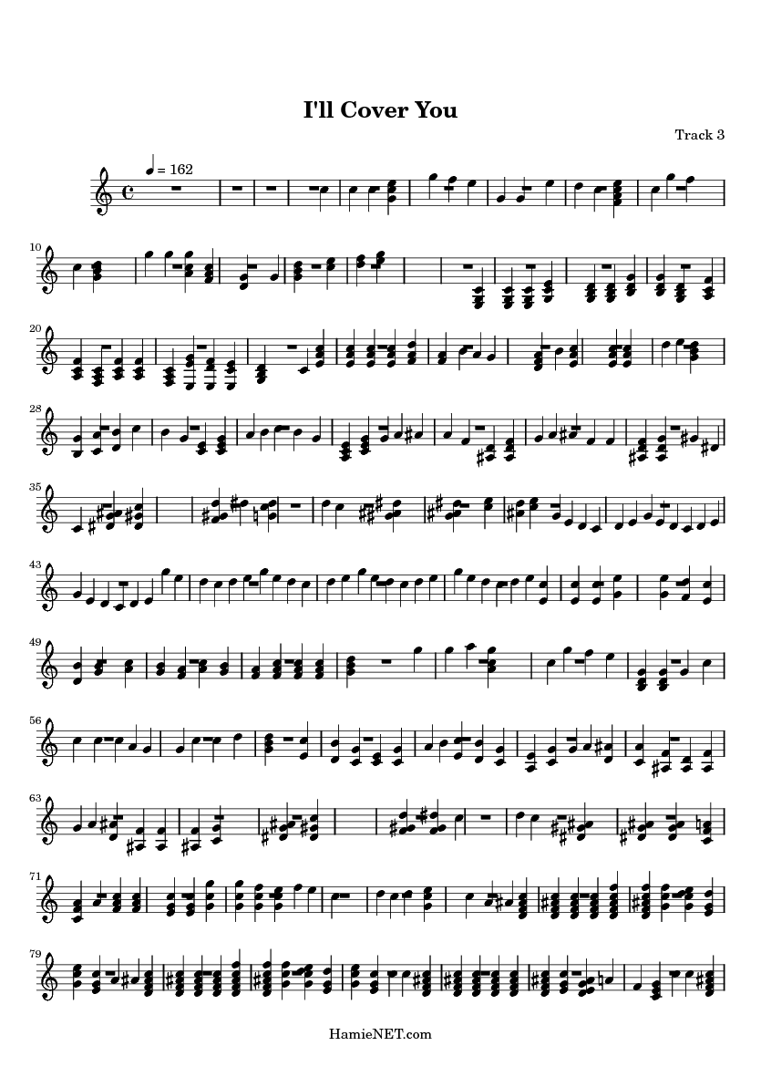 ill cover you sheet music ill cover you score hamienet com i ll cover you sheet music