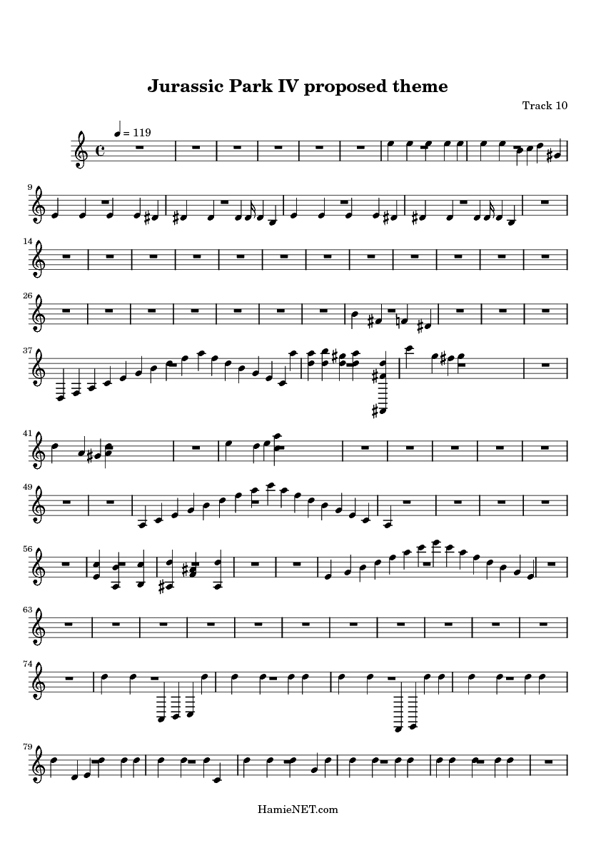 jurassic park theme song sheet music free