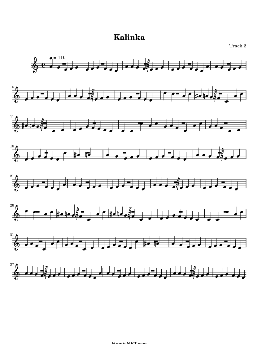 kalinka sheet music kalinka score hamienet com kalinka sheet music
