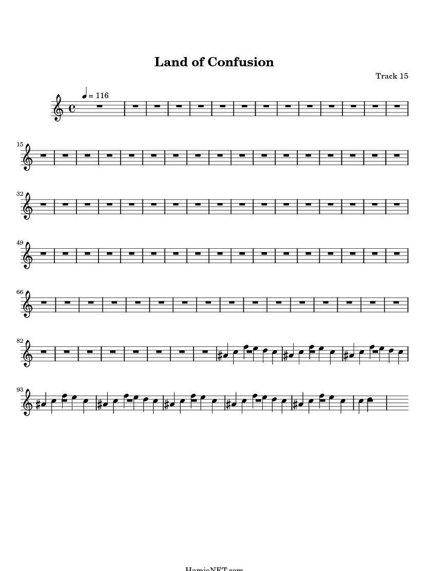 Land of Confusion Sheet Music Land of Confusion Score •