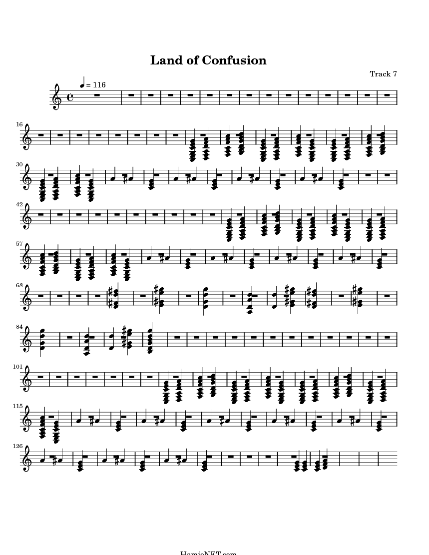 Land of Confusion Sheet Music Land of Confusion Score •