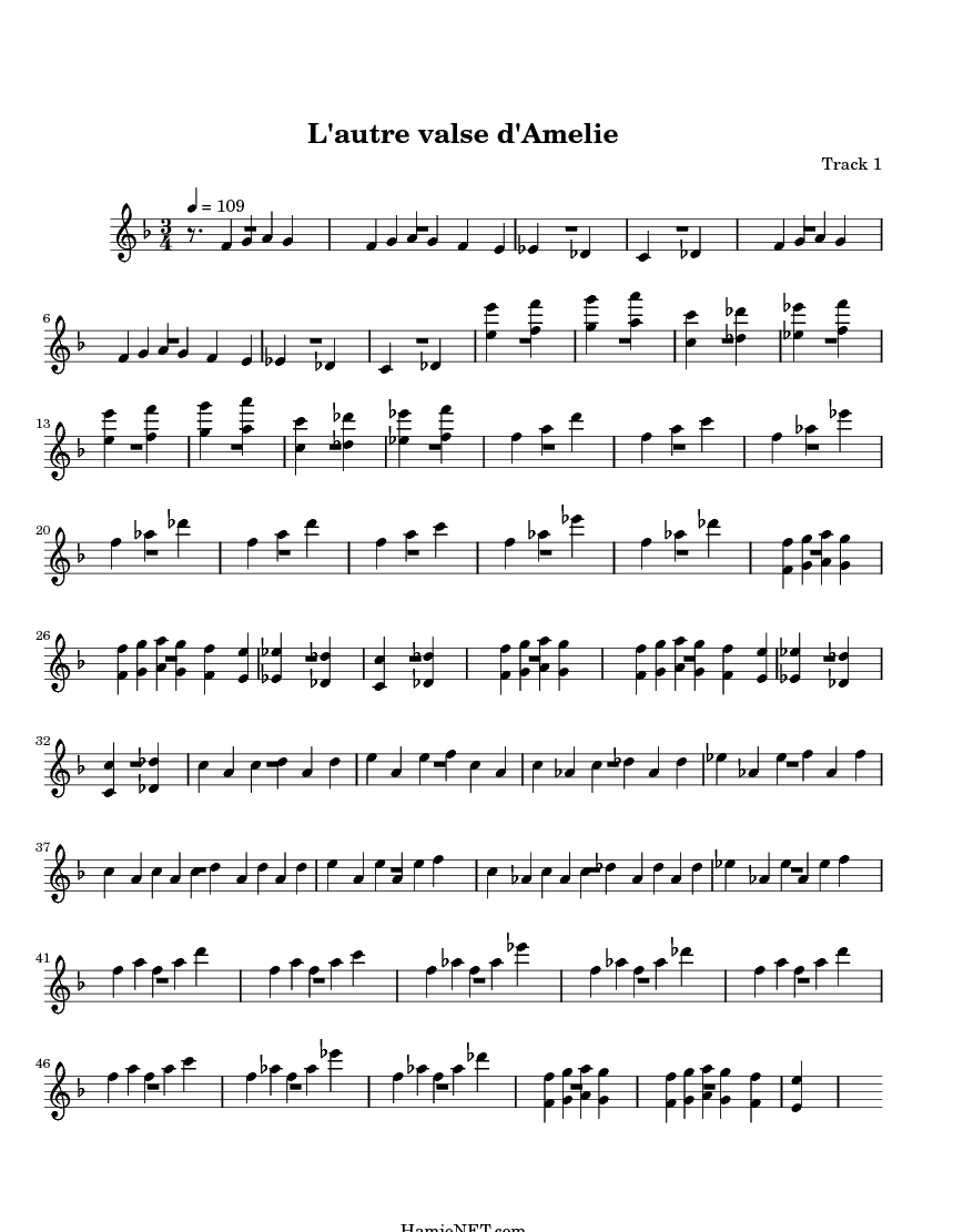 Valse d amelie free sheet music