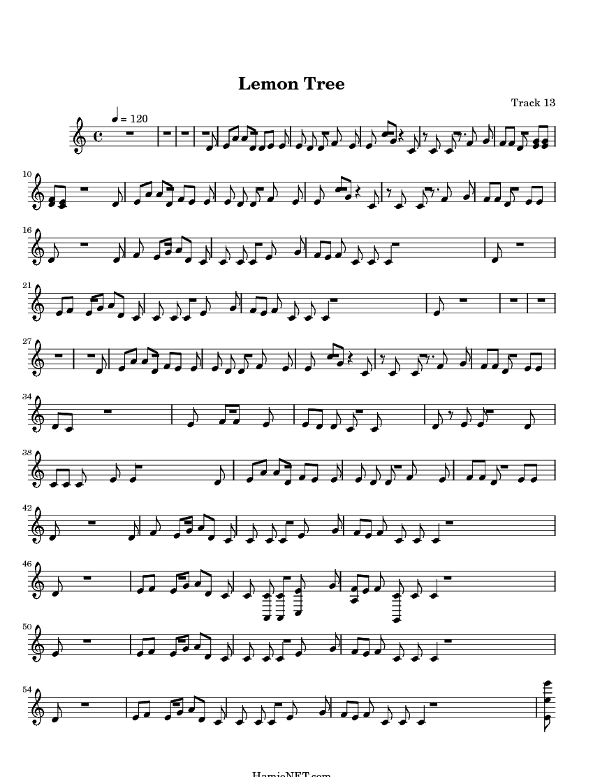 Lemon Tree Sheet Music - Lemon Tree Score • HamieNET.com