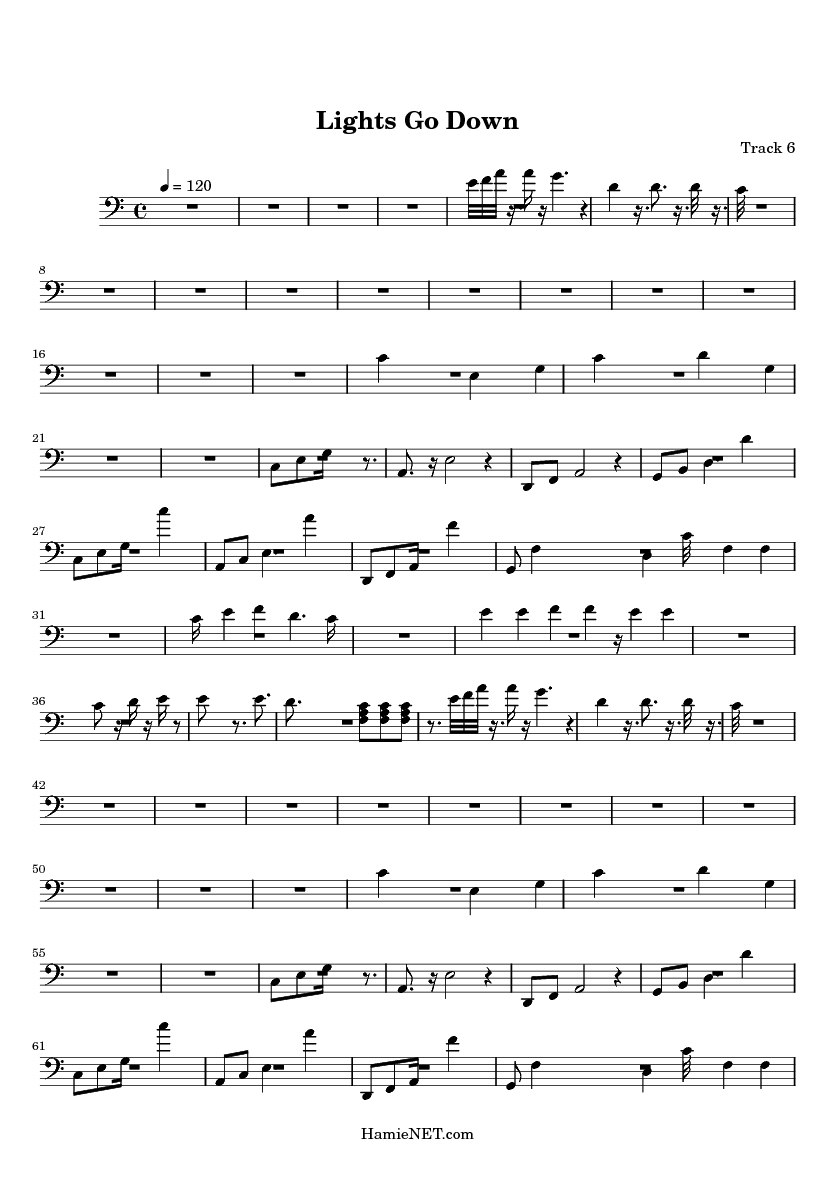 Lights Go Down Sheet Music Lights Go Down Score •