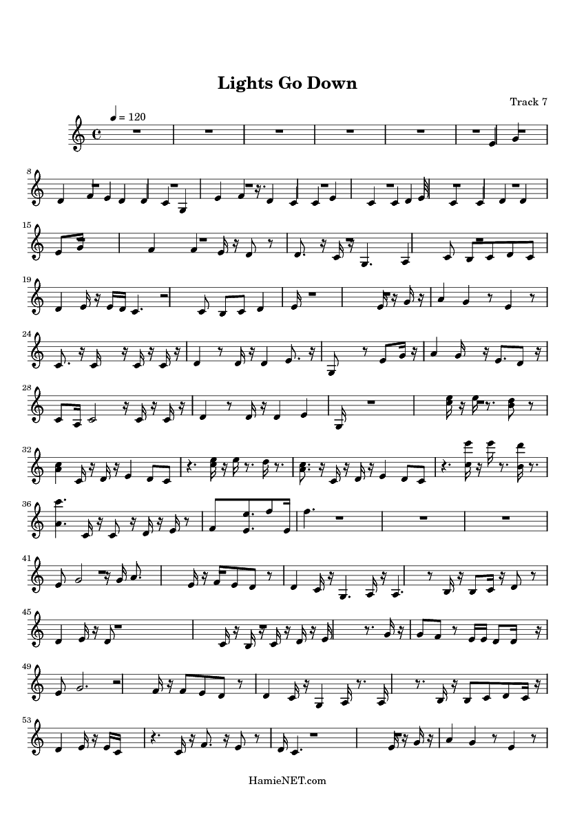Lights Go Down Sheet Music Lights Go Down Score •