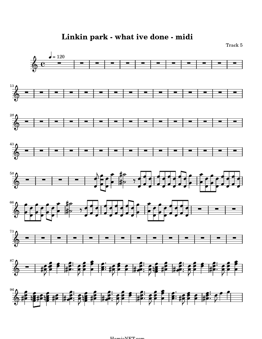 Linkin park what ive done midi sheet music linkin park what ive