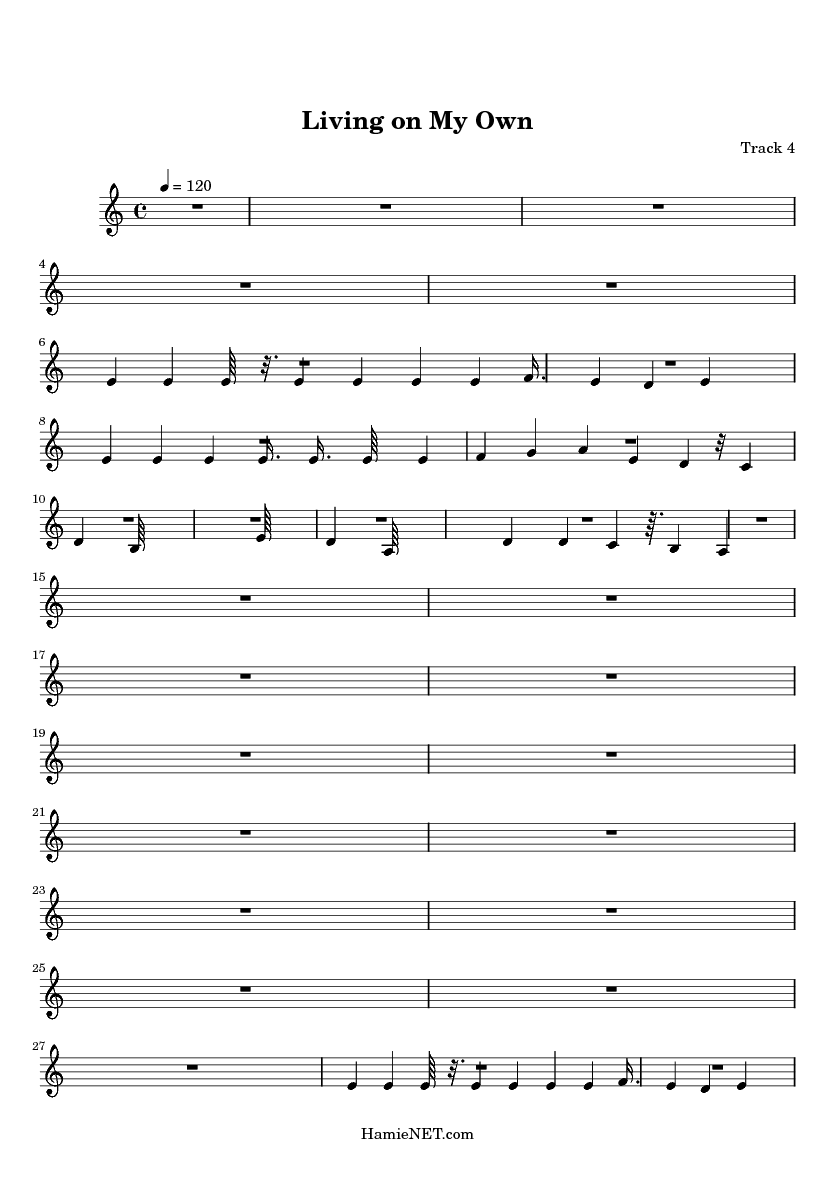 living on my own sheet music living on my own score hamienet com seminole wind violin sheet music