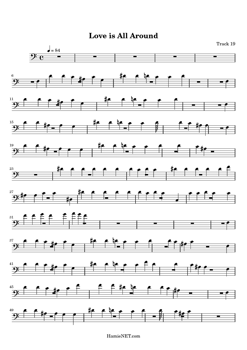 love is all around sheet music love is all around score hamienet com love is all around sheet music