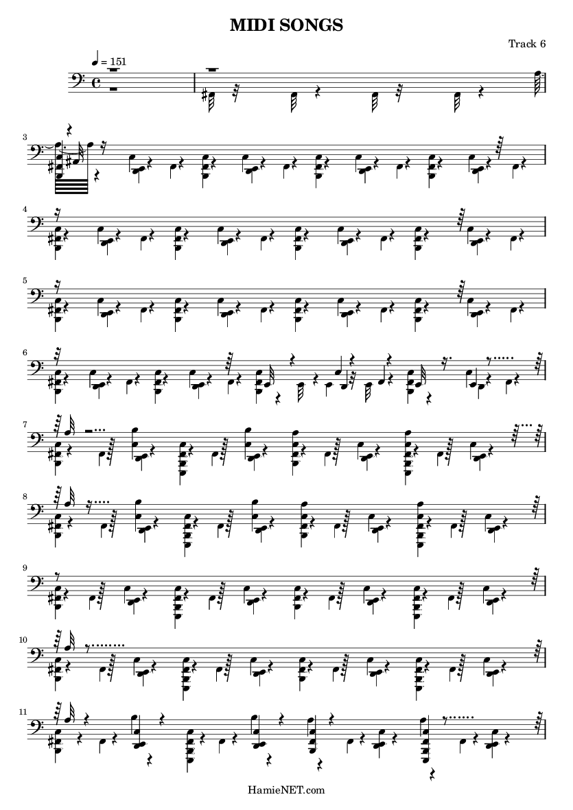 MIDI SONGS Sheet Music - MIDI SONGS Score • HamieNET.com