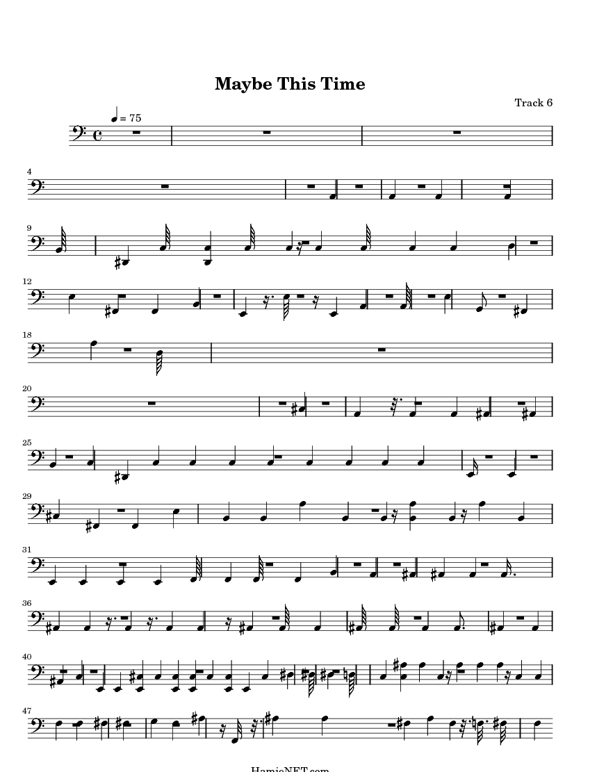 Maybe This Time Sheet Music Maybe This Time Score •