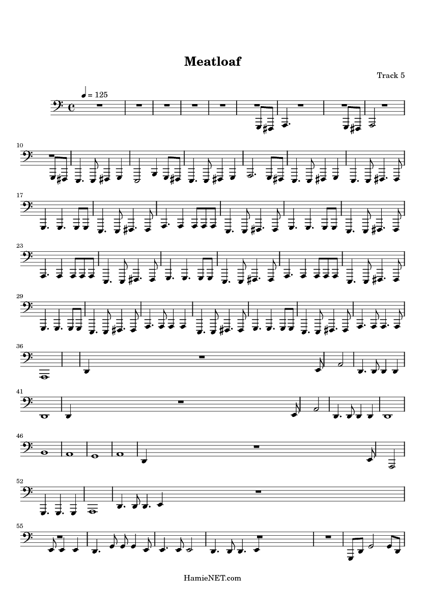 Meatloaf Sheet Music Meatloaf Score •