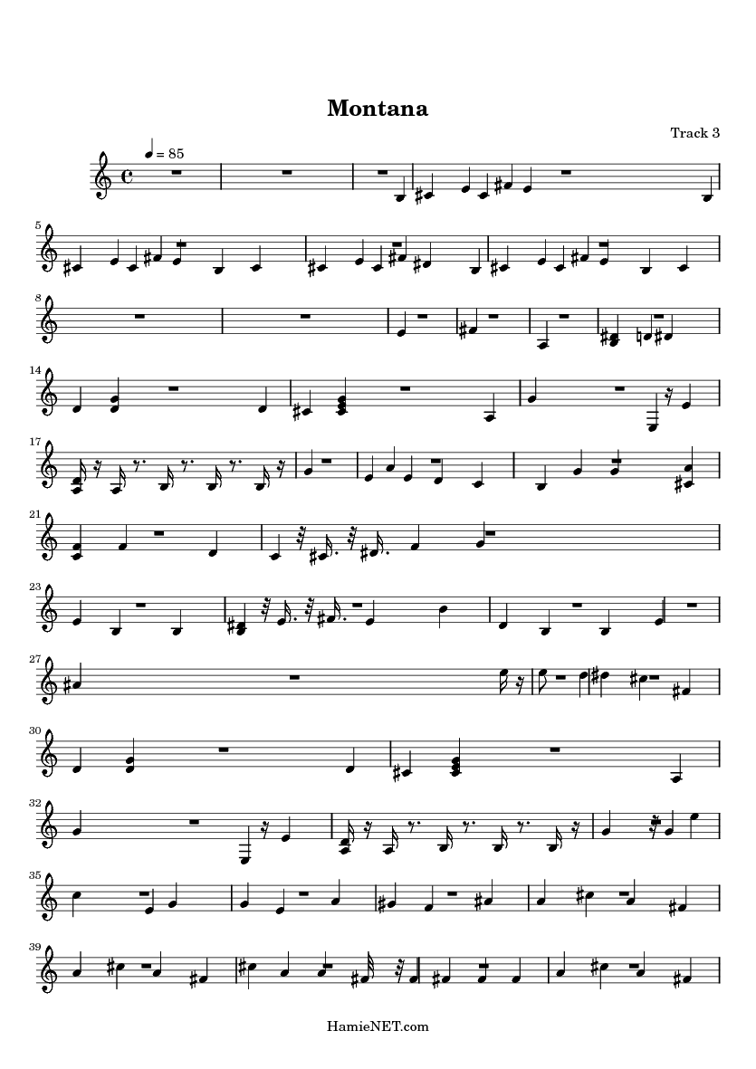 Montana Sheet Music Montana Score •