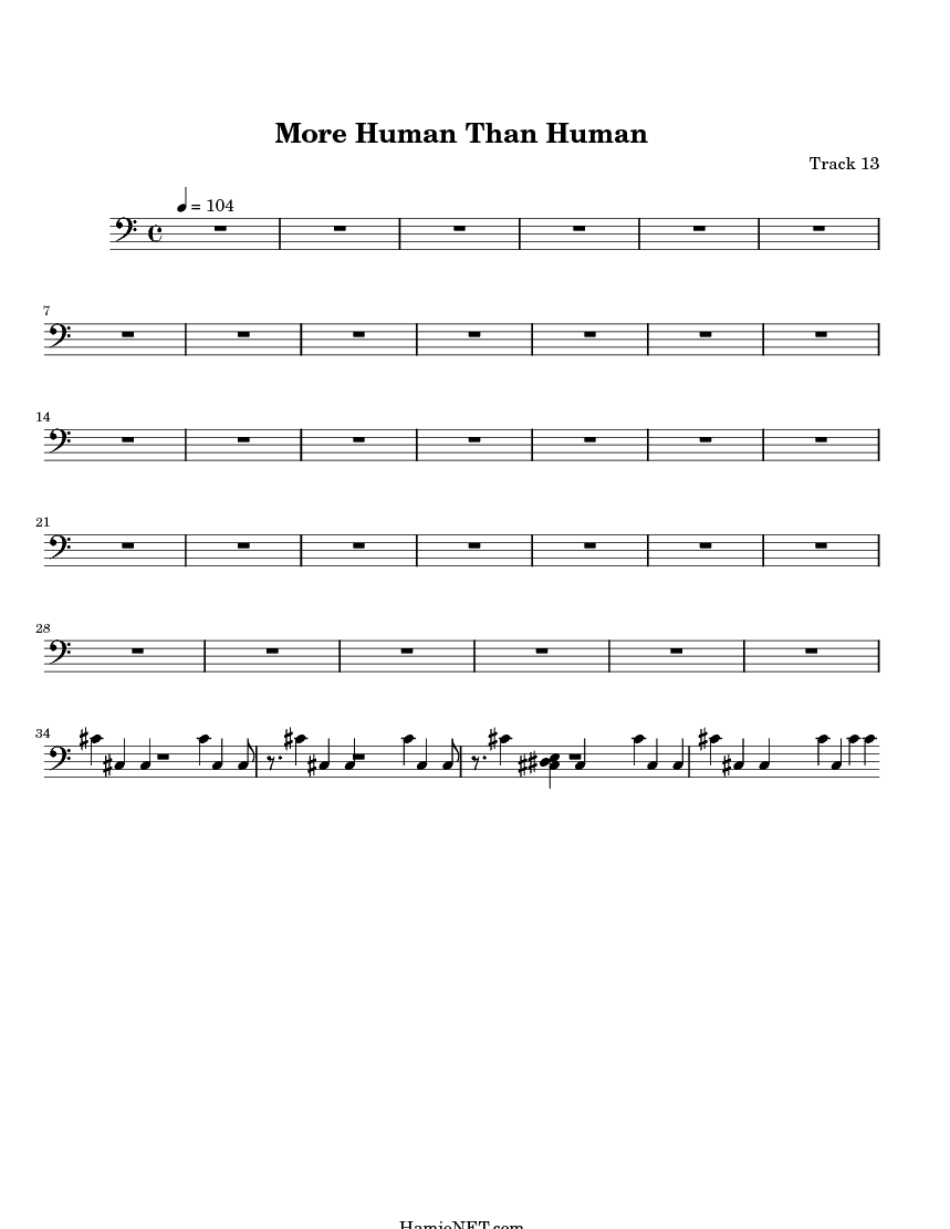 More Human Than Human Sheet Music More Human Than Human Score •
