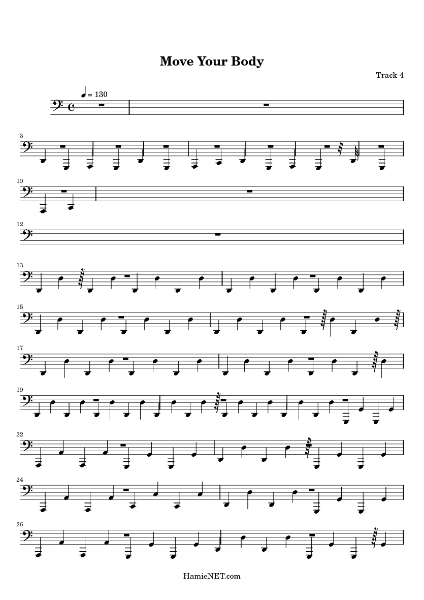 Move Your Body Sheet Music Move Your Body Score •