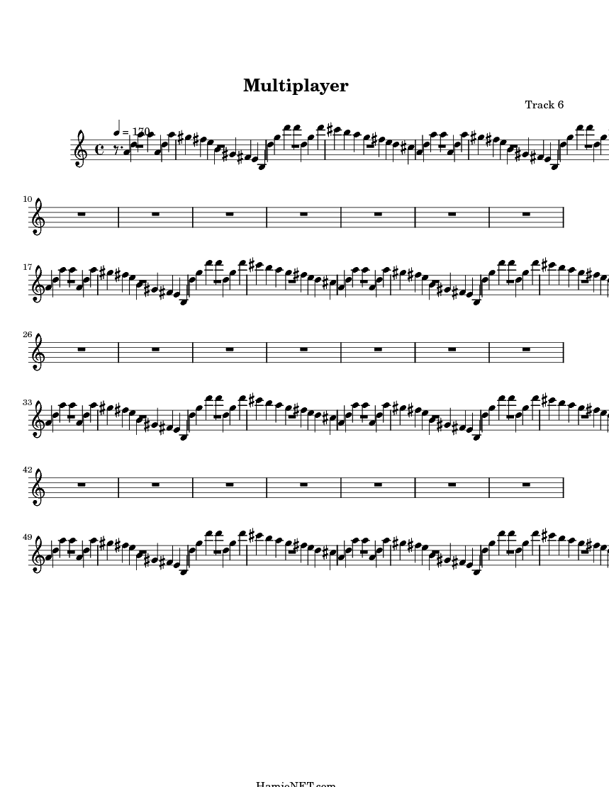 Multiplayer Sheet Music Multiplayer Score •