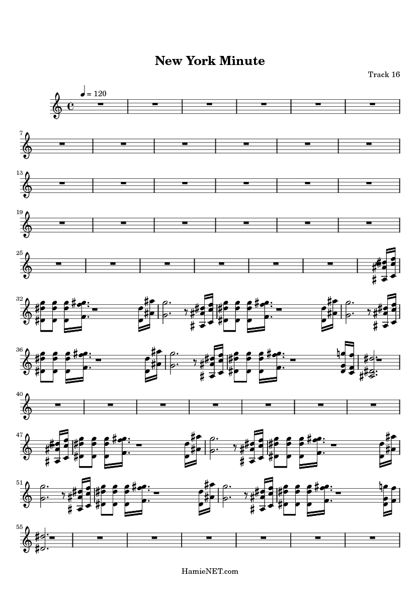 New York Minute Sheet Music New York Minute Score •
