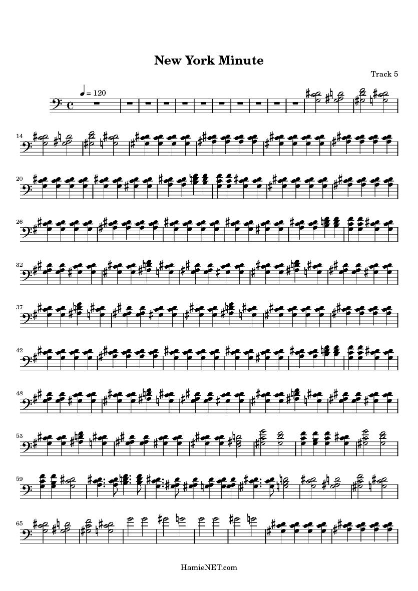 New York Minute Sheet Music New York Minute Score •