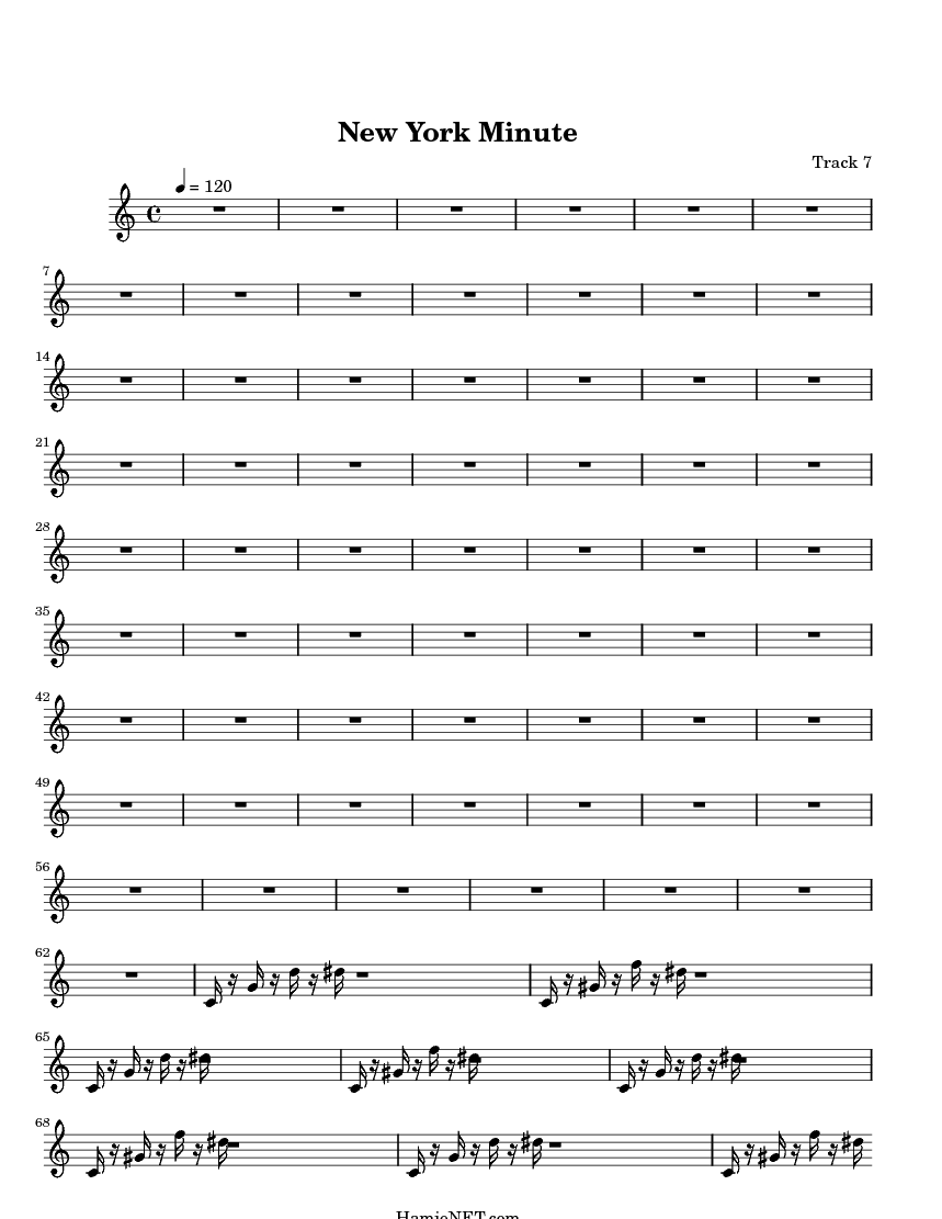 New York Minute Sheet Music New York Minute Score •
