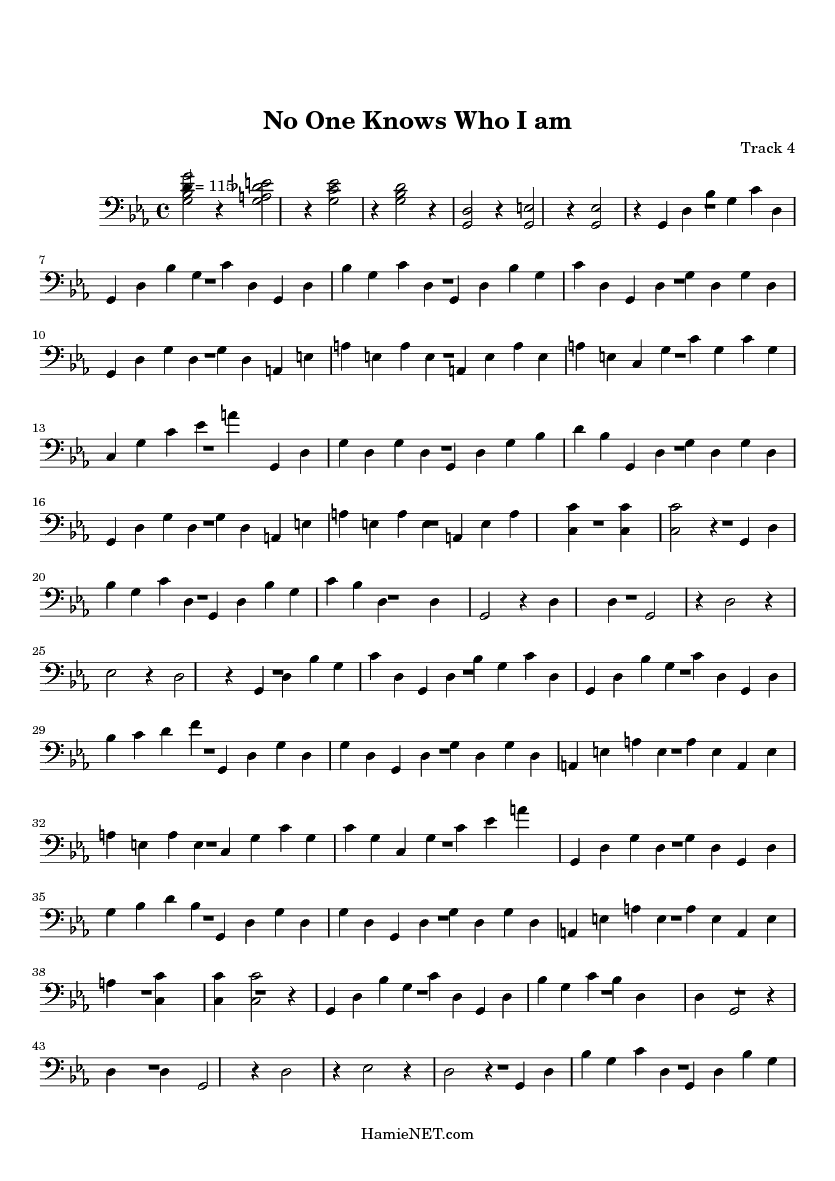No One Knows Who I am Sheet Music No One Knows Who I am Score •