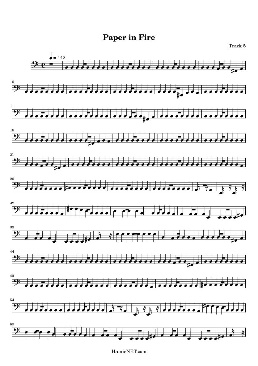 Paper in Fire Sheet Music Paper in Fire Score •