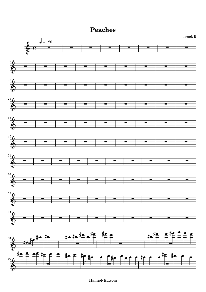Peaches Sheet Music Peaches Score •