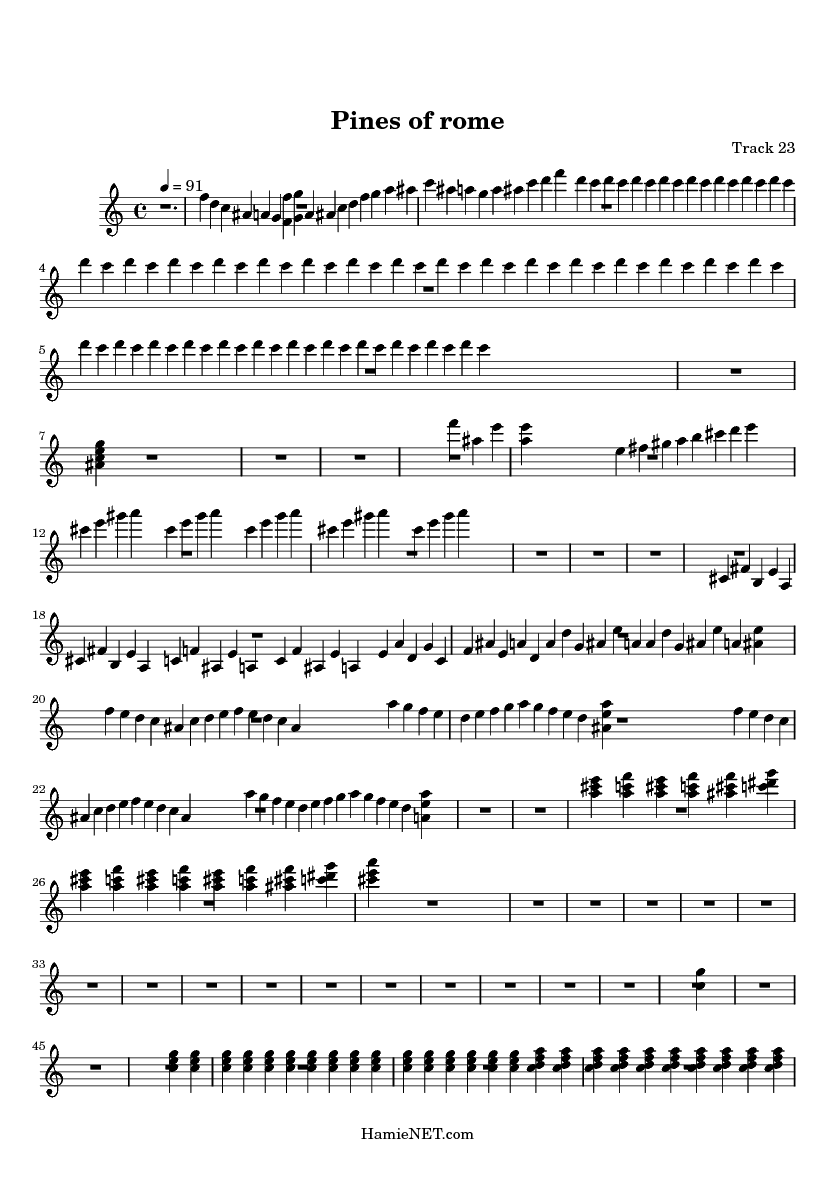 Pines of rome Sheet Music Pines of rome Score •