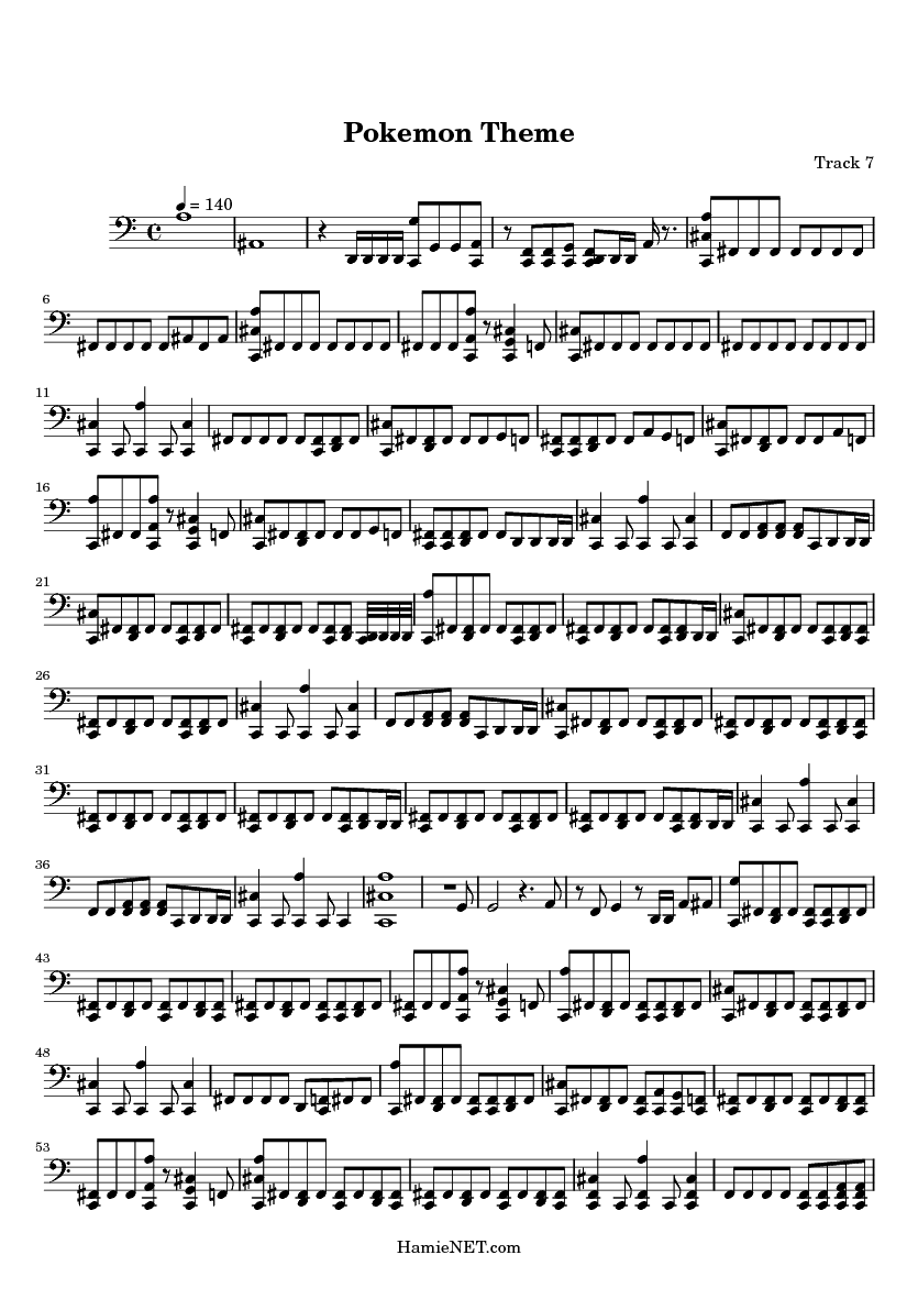 Pokemon Theme Sheet Music Pokemon Theme Score • HamieNET score 7