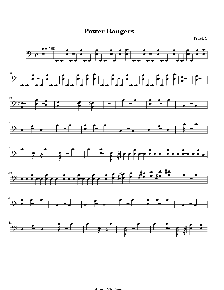 Power Rangers Sheet Music Power Rangers Score •