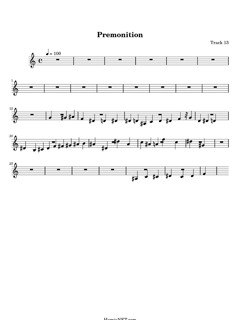 Premonition Sheet Music - Premonition Score • HamieNET.com