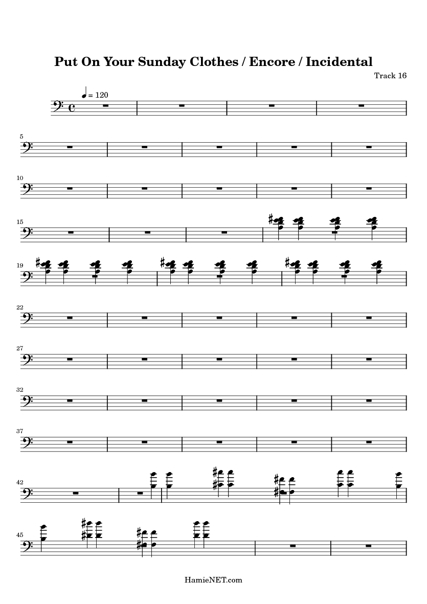 Put On Your Sunday Clothes / Encore / Incidental Sheet Music Put On