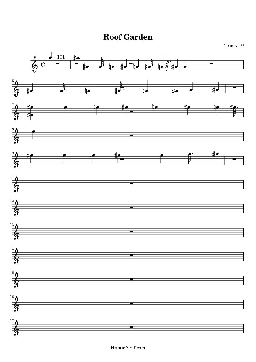 Roof Garden Sheet Music Roof Garden Score •