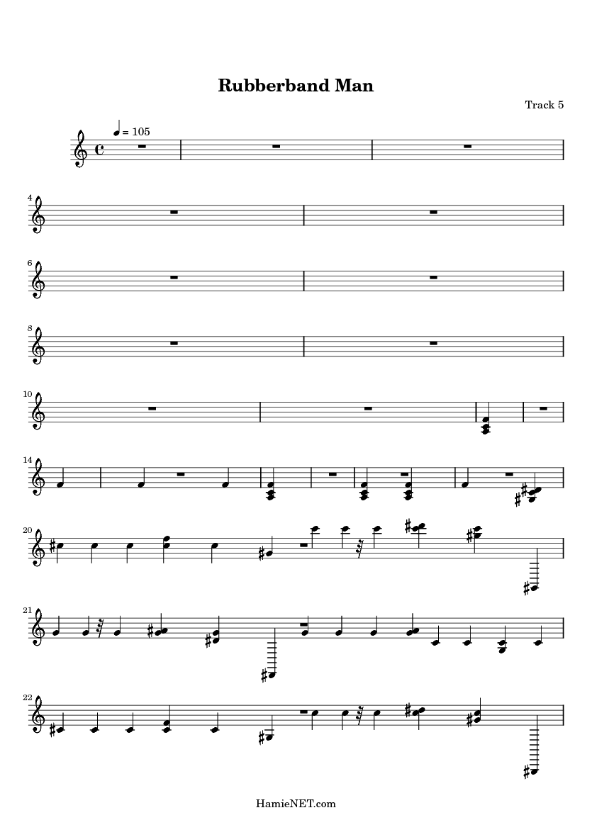 Rubberband Man Sheet Music Rubberband Man Score •
