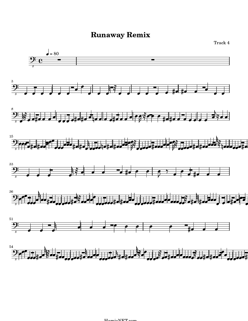 Runaway Remix Sheet Music Runaway Remix Score •