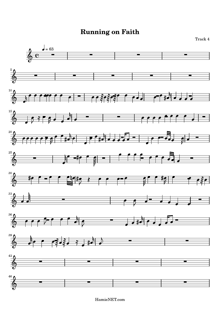 Running on Faith Sheet Music Running on Faith Score •