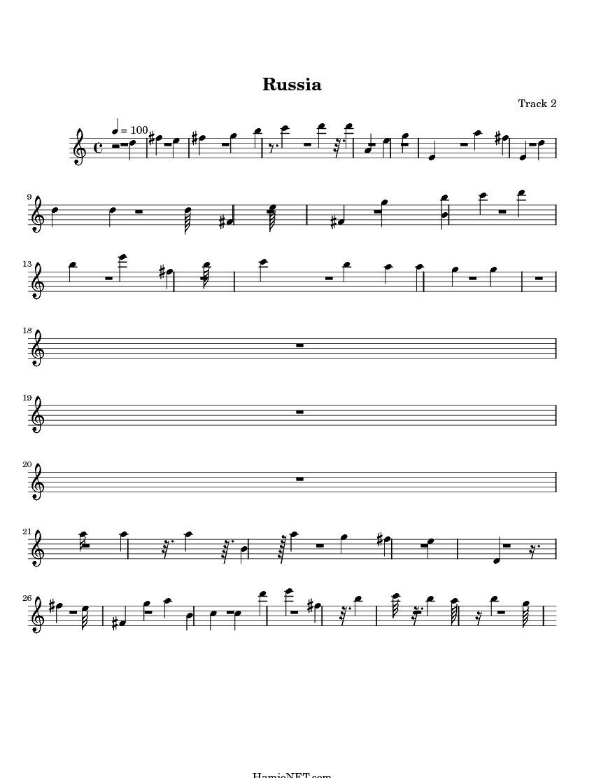 Russia Sheet Music  Russia Score • HamieNET.com