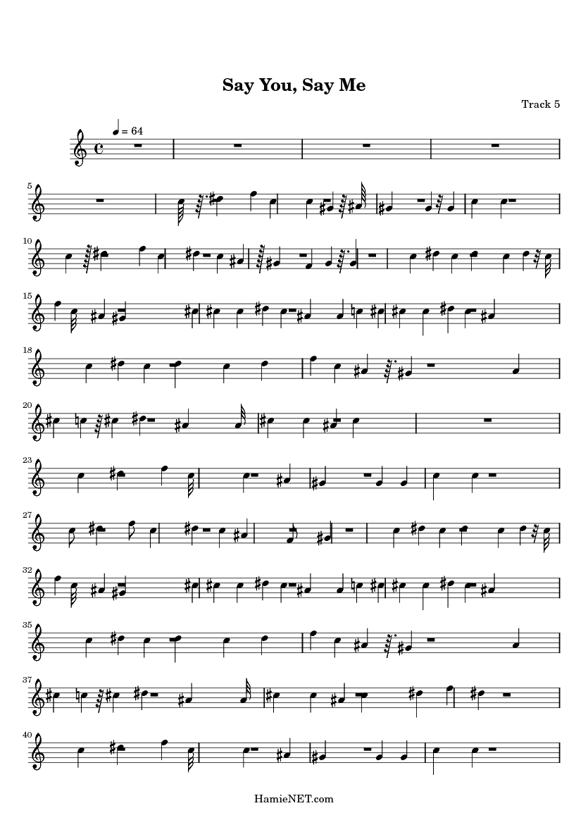 Say You, Say Me Sheet Music - Say You, Say Me Score • HamieNET.com
