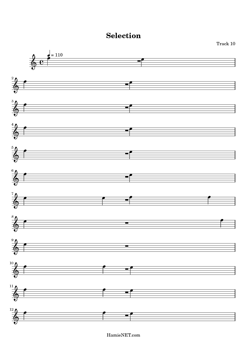 Selection Sheet Music Selection Score •