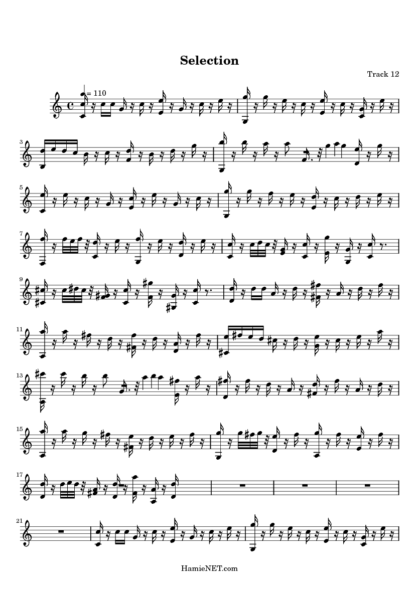 Selection Sheet Music Selection Score •