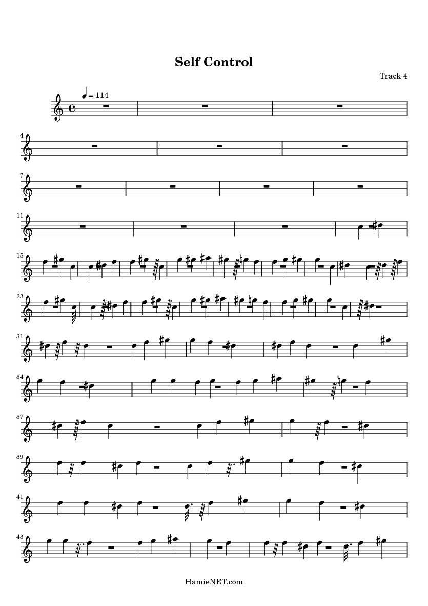 Self Control Sheet Music Self Control Score •