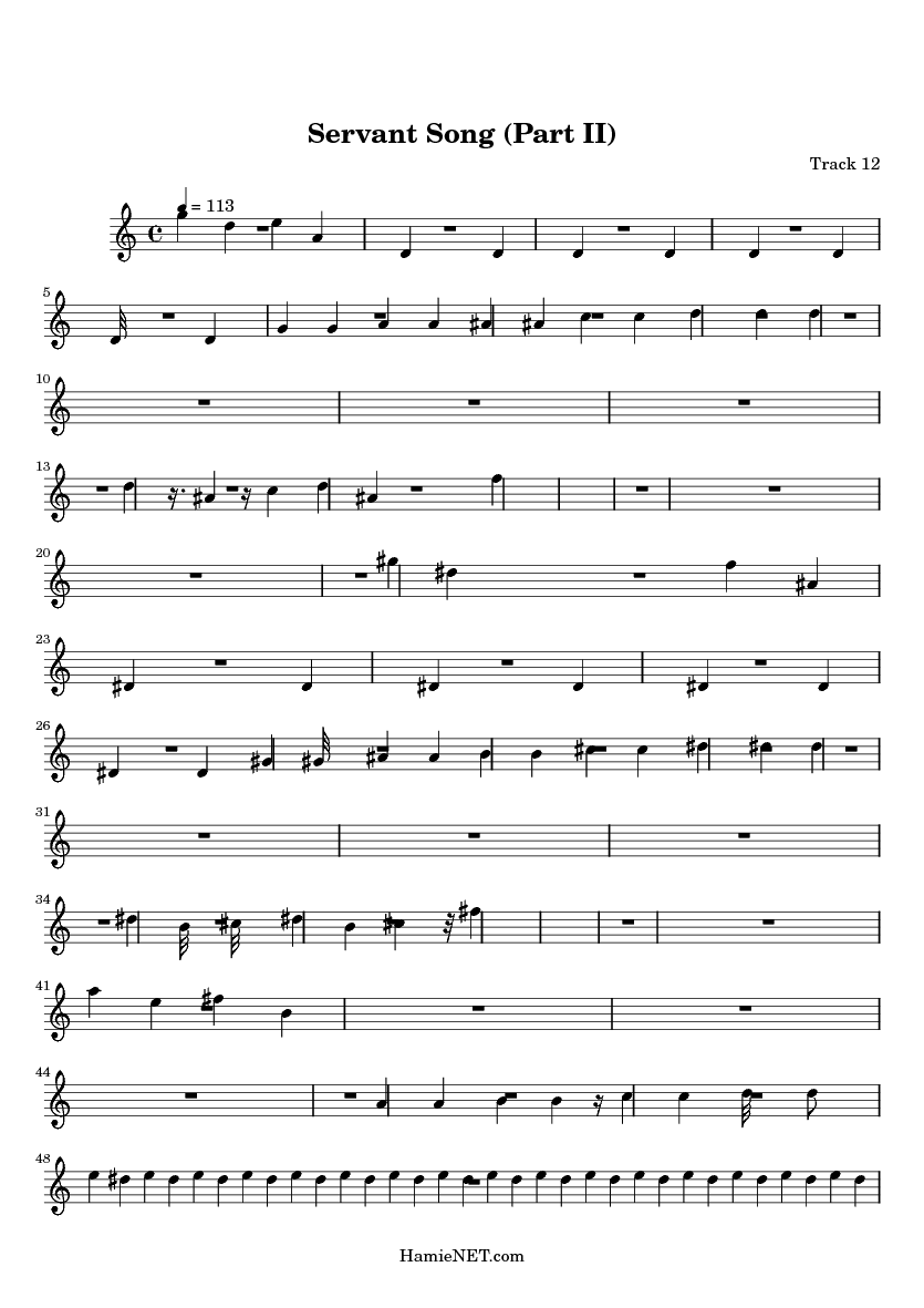 the servant song sheet music