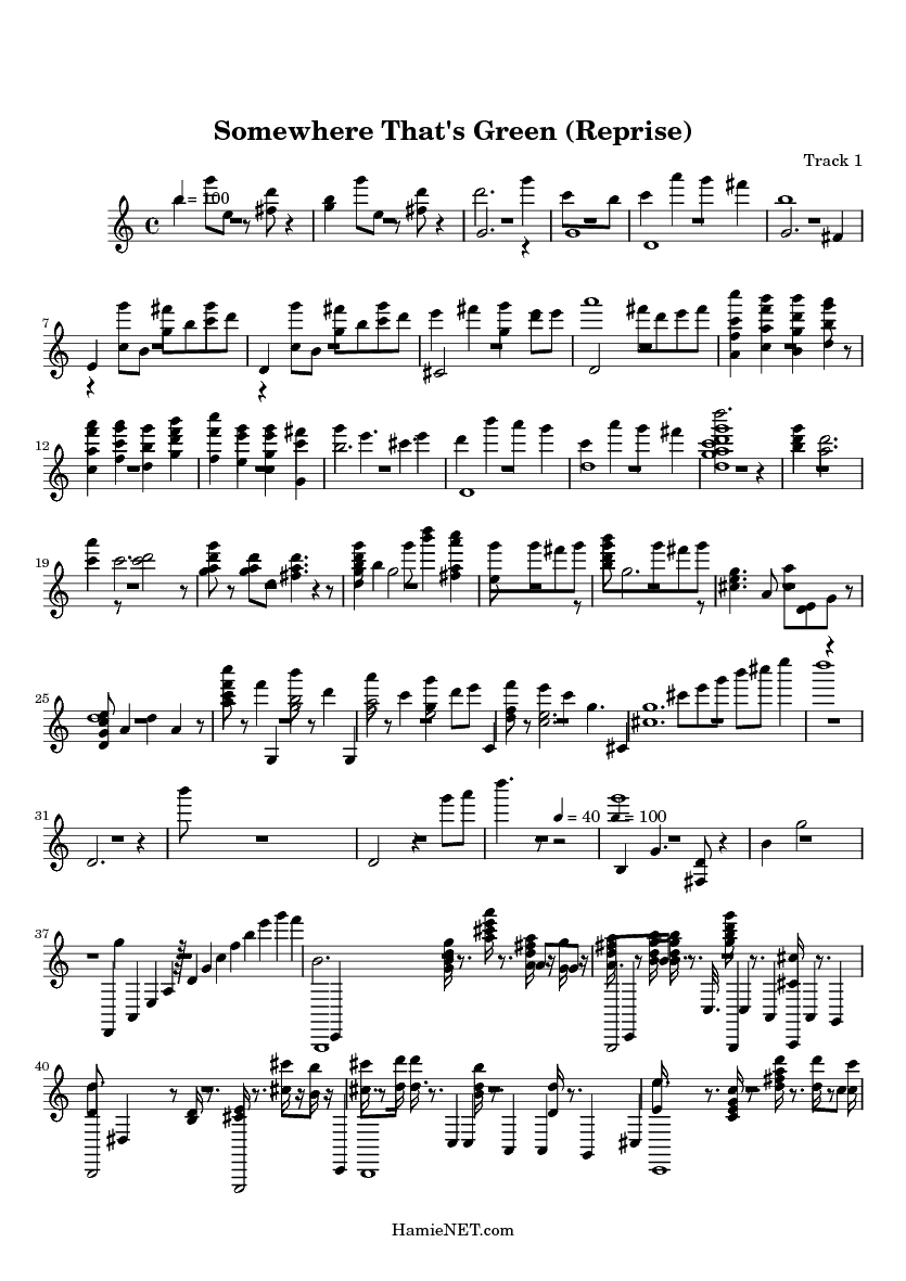 somewhere thats green reprise sheet music somewhere thats somewhere thats green sheet music