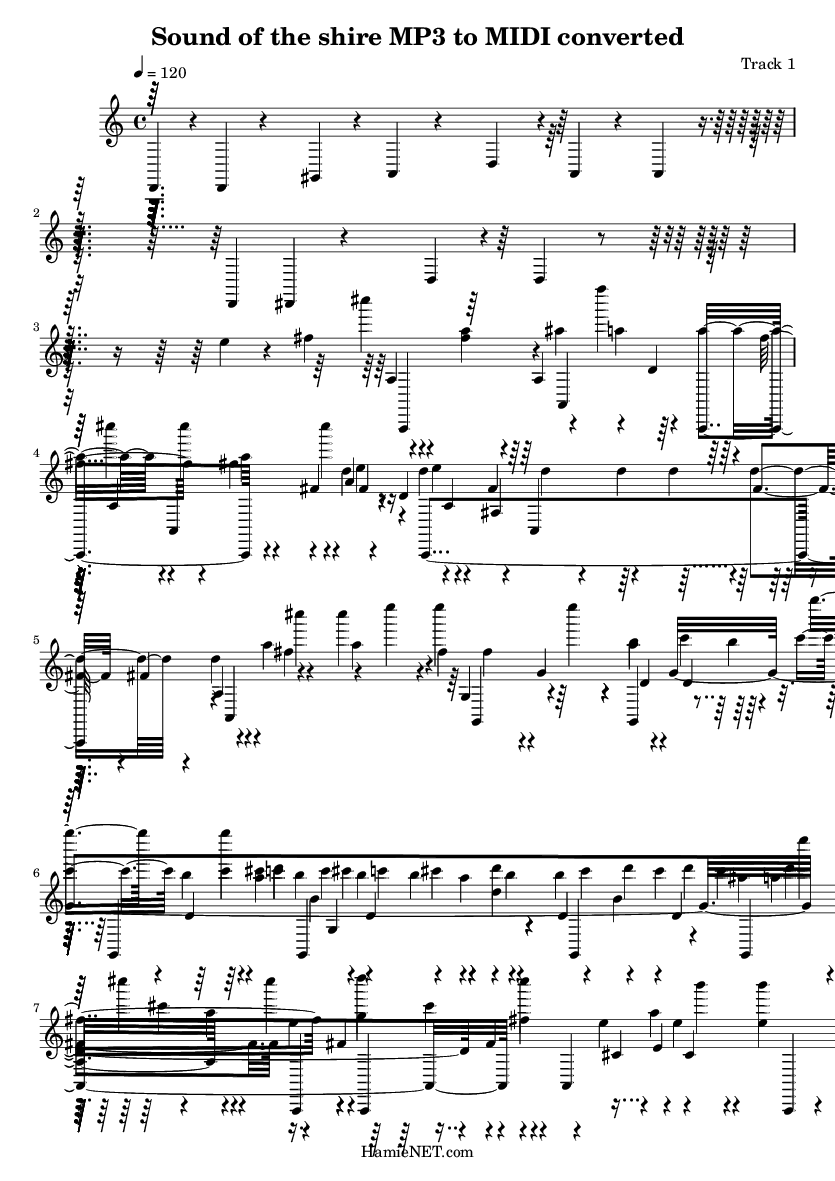 sound of the shire mp3 to midi converted sheet music sound of the the shire sheet music