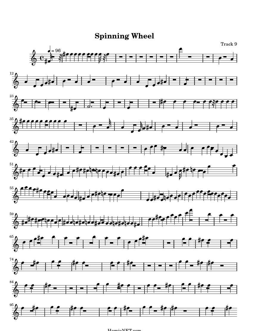 Spinning Wheel Sheet Music Spinning Wheel Score •