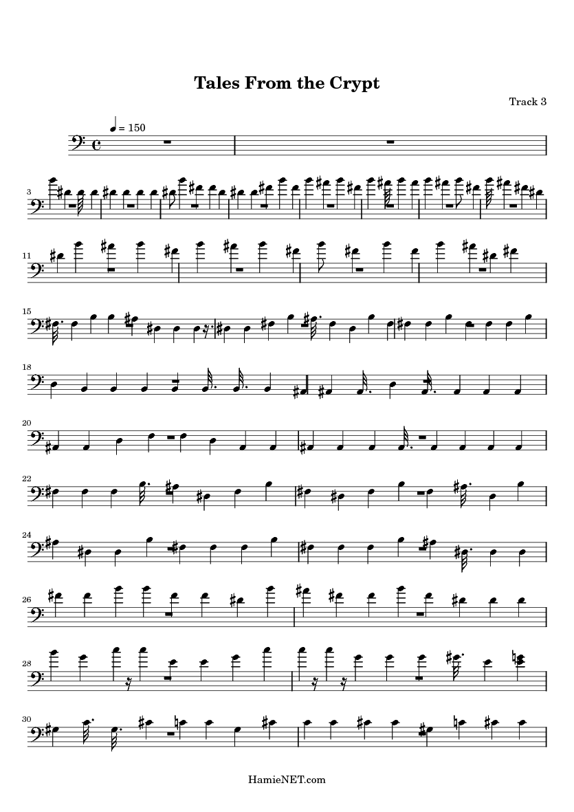 Tales From the Crypt Sheet Music Tales From the Crypt Score