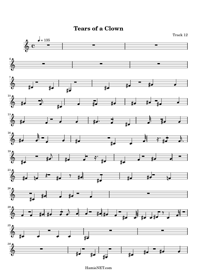 tears of a clown sheet music tears of a clown score hamienet com tears of a clown sheet music