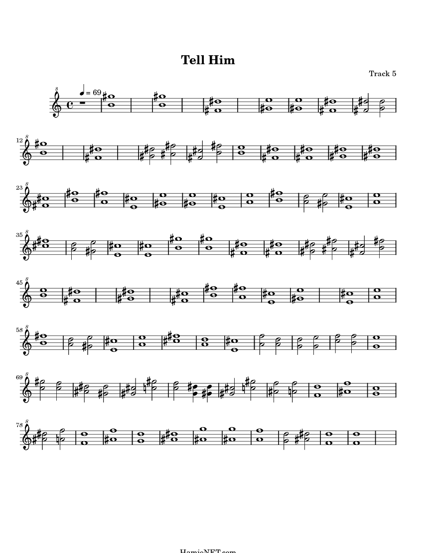Tell Him Sheet Music - Tell Him Score • HamieNET.com
