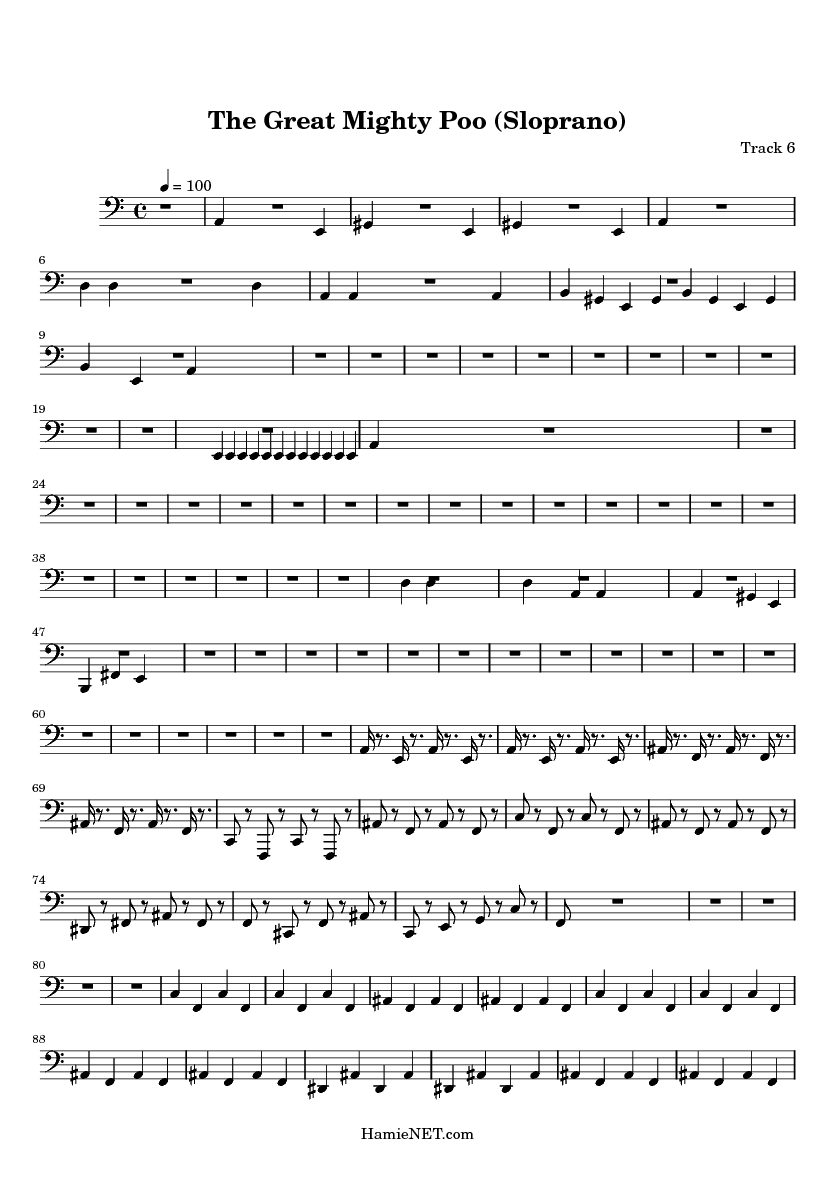 The Great Mighty Poo (Sloprano) Sheet Music - The Great Mighty Poo Score • HamieNET.com